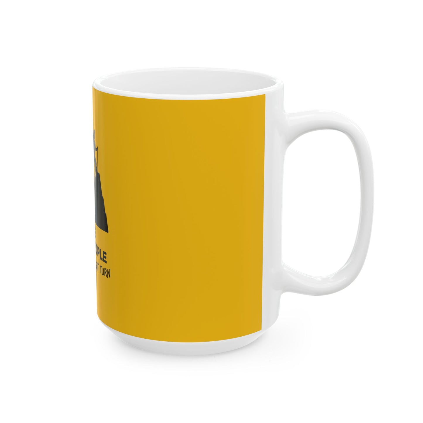 Happy Ppl Down Yellow Ceramic Mug, (11oz, 15oz)