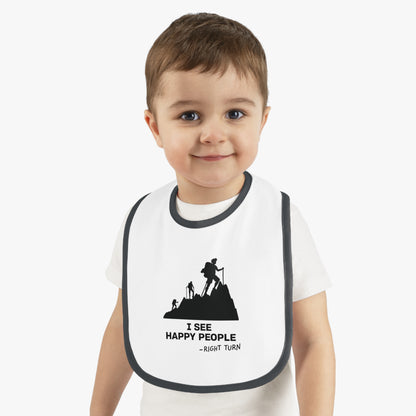 Happy People Baby Contrast Trim Jersey Bib