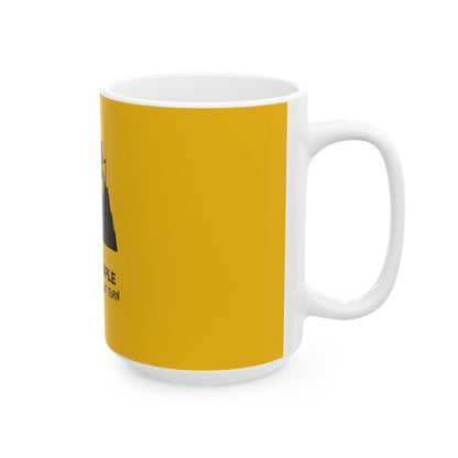 Happy Ppl Down Yellow Ceramic Mug, (11oz, 15oz)