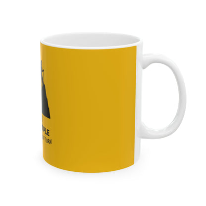 Happy Ppl Down Yellow Ceramic Mug, (11oz, 15oz)
