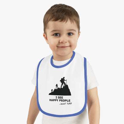 Happy People Baby Contrast Trim Jersey Bib