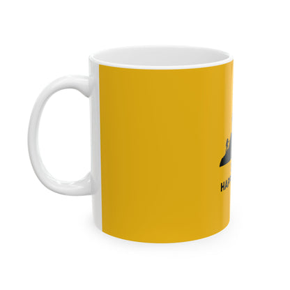 Happy Ppl Down Yellow Ceramic Mug, (11oz, 15oz)