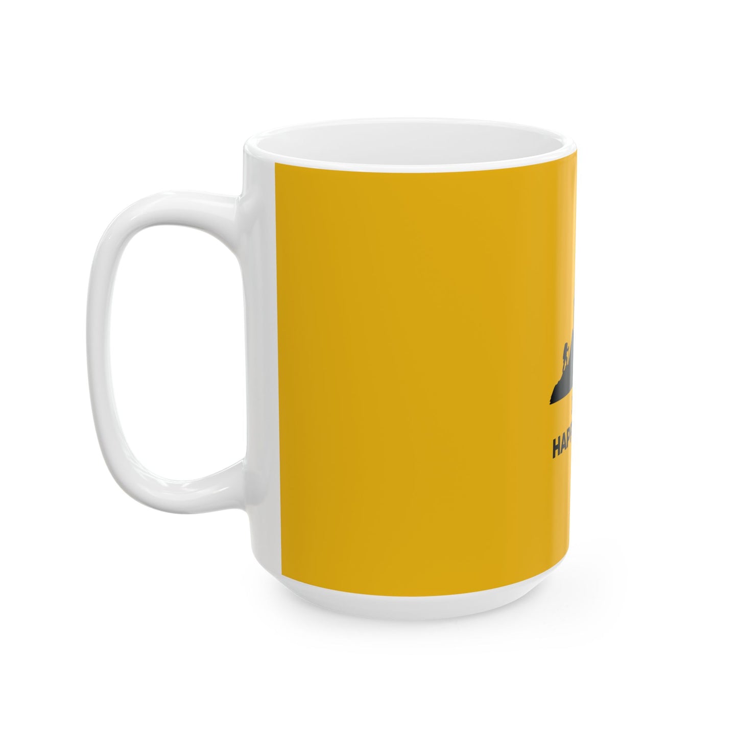 Happy Ppl Down Yellow Ceramic Mug, (11oz, 15oz)