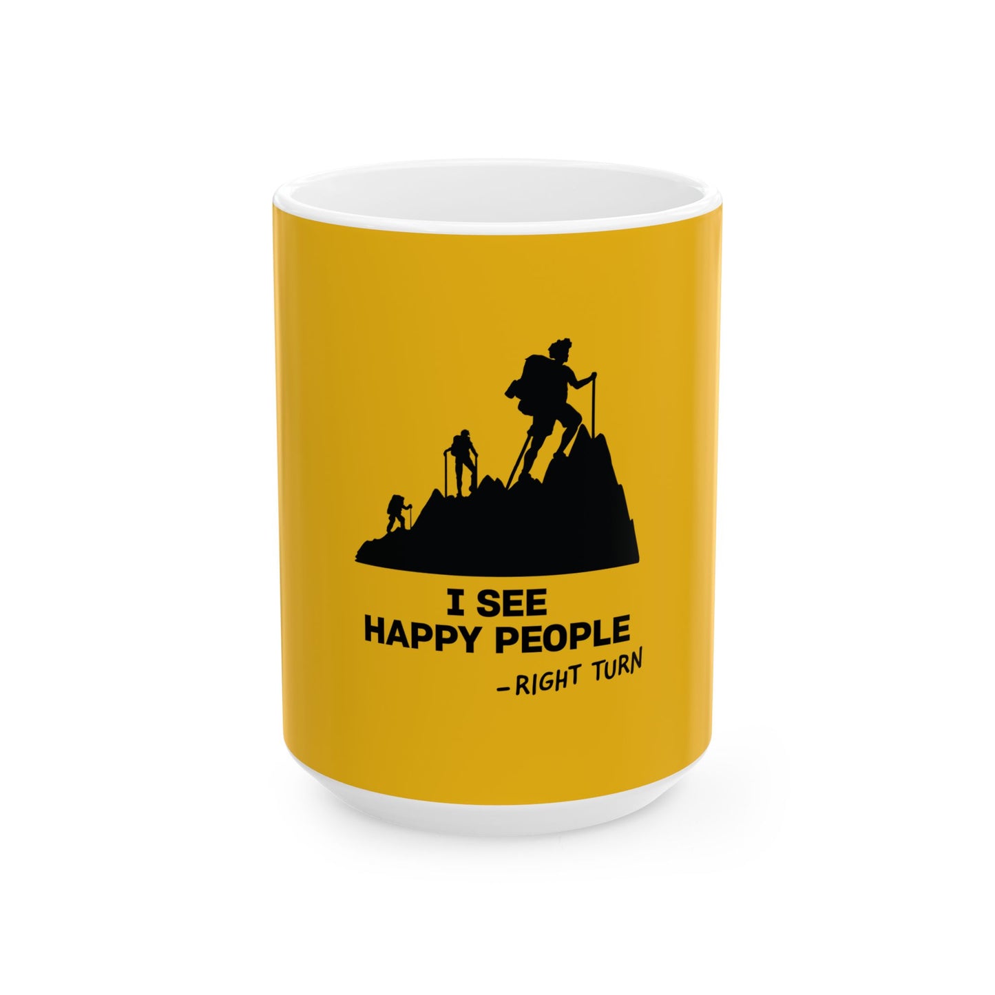 Happy Ppl Down Yellow Ceramic Mug, (11oz, 15oz)
