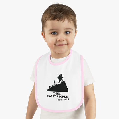 Happy People Baby Contrast Trim Jersey Bib