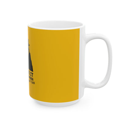 Hikers Do It Yellow Ceramic Mug, (11oz, 15oz)