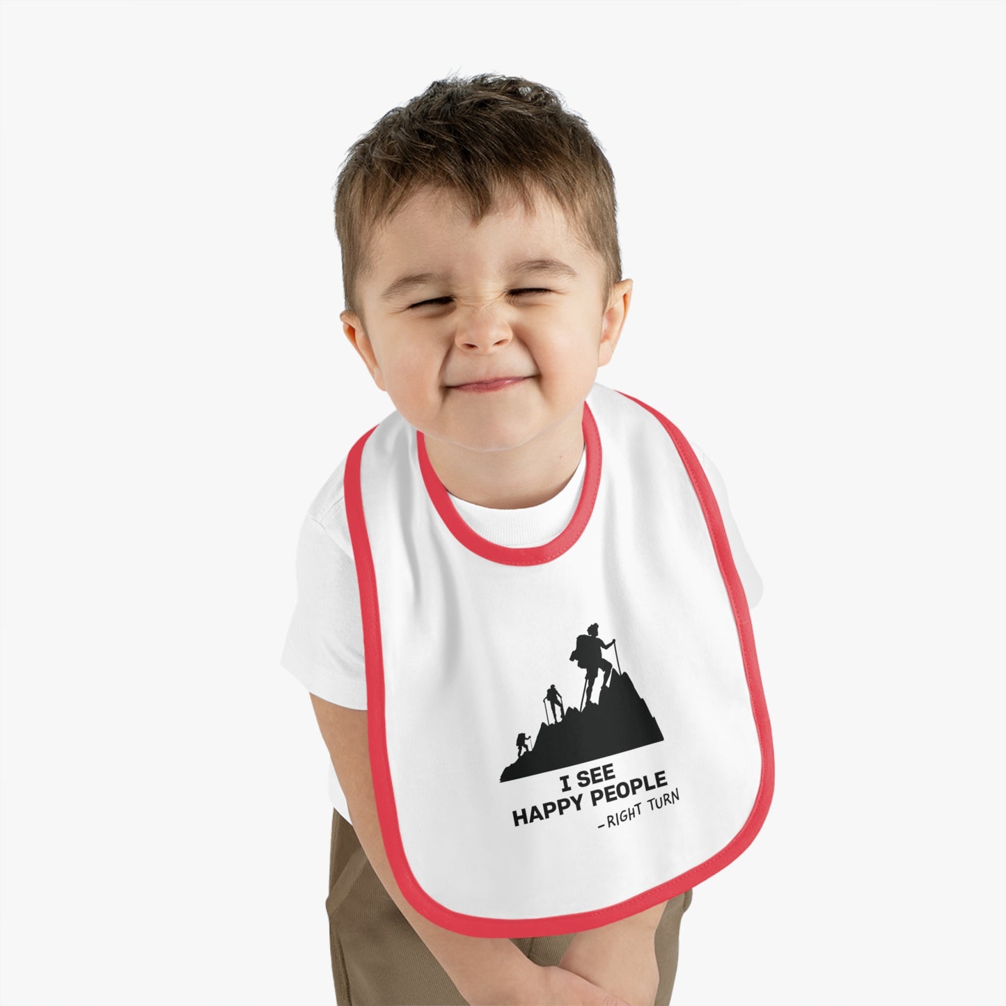 Happy People Baby Contrast Trim Jersey Bib