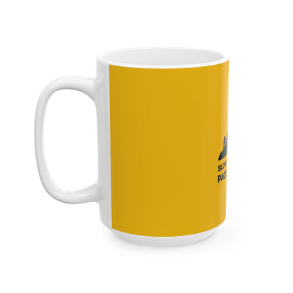 Slow Down Yellow Ceramic Mug, (11oz, 15oz)